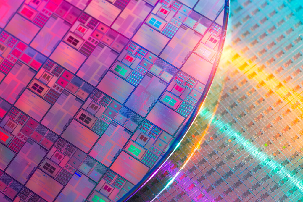 Detalle de obleas de semiconductores
